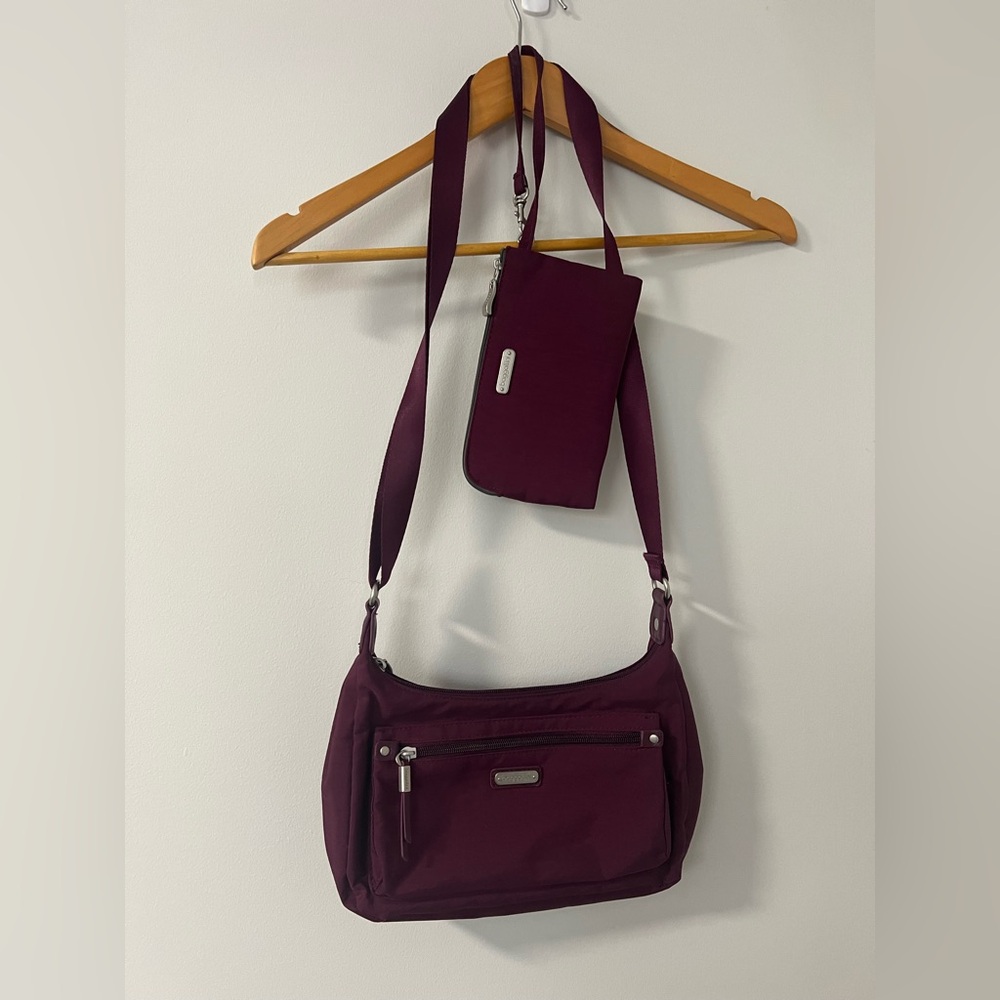 Stylish Plum Shoulder Bag Set